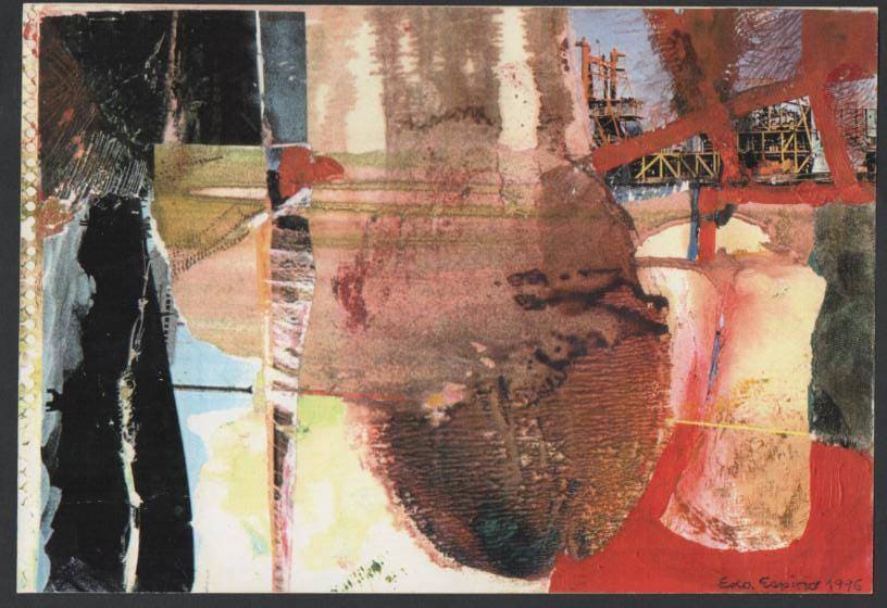 1  - IMPROVISACIÓN-1996- collage y óleo-17x27cm